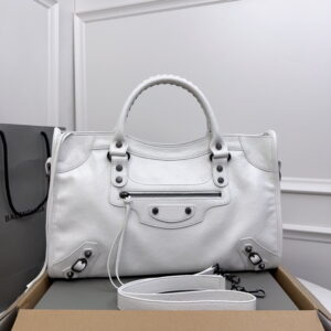 BALENCIAGA 발렌시아가 르 시티 백 미디엄 옵틱 화이트 8230582ABEK9104
