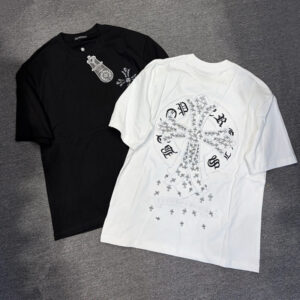 [S~XL]크롬하츠 빅 크로스 홀스슈 자수 반팔 티셔츠 2color