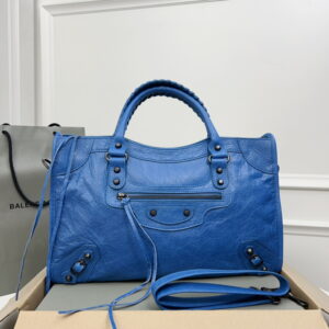 BALENCIAGA 발렌시아가 르 시티 백 미디엄 미네랄 블루 8230582ABEK4322