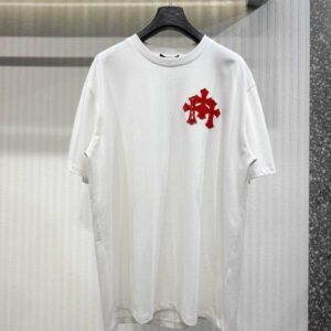 크롬하츠 2026 레드 트리플 크로스 와펜 반팔 티셔츠