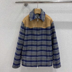 [S~L]미우미우 체크 블루종 재킷 ML139518JJF0GBNSOOO