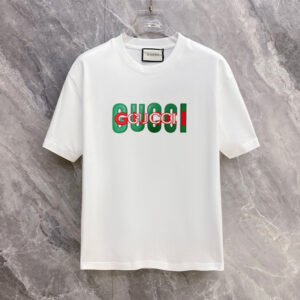 [S~2XL]구찌 트리플 로고 자수패치 티셔츠 화이트