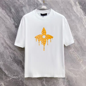 [S~2XL]루이비통 모노그램 플라워 플로우 패치 티셔츠 화이트