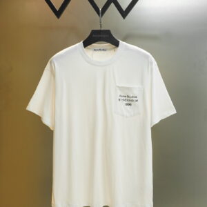 [S~XL]아크네스튜디오 로고 코튼 헴프 저지 티셔츠 화이트 CL0448 AEG