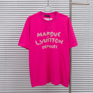 [S~2XL]루이비통 엠브로이더드 시그니처 티셔츠 핑크