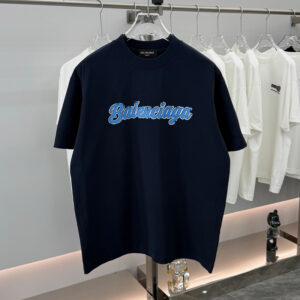 [S~2XL]발렌시아가 빈티지 BB 로고 프린트 티셔츠 네이비