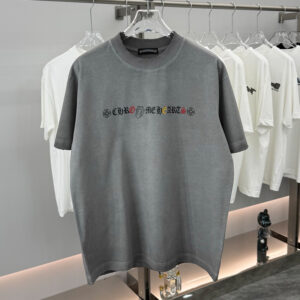 [S~2XL]크롬하츠 컬러 컬러 크로스 로고 티셔츠 그레이
