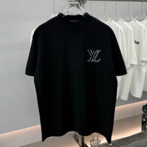 [S~2XL]루이비통 LV 아웃라인 로고 페인팅 티셔츠 블랙