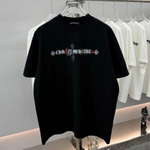 [S~2XL]크롬하츠 컬러 컬러 크로스 로고 티셔츠 블랙