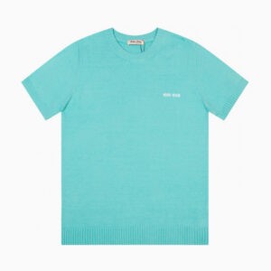 [M~2XL]미우미우 미니 로고 크루넥 니트 티셔츠 민트