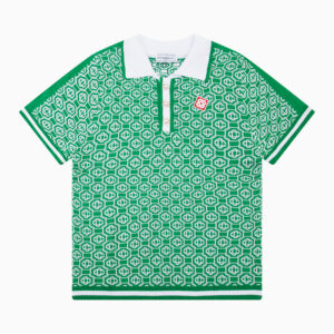 [M~2XL]카사블랑카 모노그램 자카드 니트 반팔 폴로 셔츠