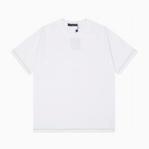 [M~2XL]루이비통 로고 자수 니트 티셔츠 화이트