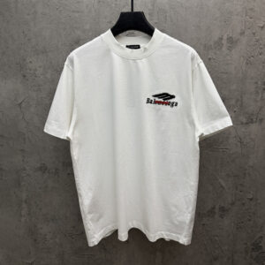 [S~XL]발렌시아가 엠브로이더드 3B 로고 티셔츠 화이트