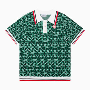 [M~2XL]카사블랑카 모노그램 니트 그린 폴로 셔츠