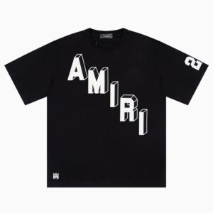 [S~XL]아미리 3D 로고 프린트 반팔 티셔츠 블랙