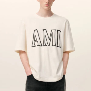 [S~XL]아미 화이트 코튼 Ami Paris 프린트 티셔츠 UTS380.726.136 1