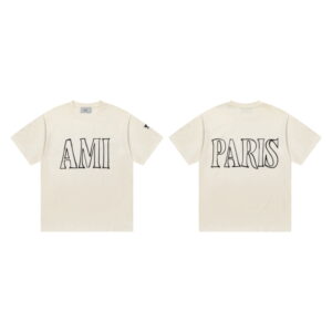 [S~XL]아미 화이트 코튼 Ami Paris 프린트 티셔츠 UTS380.726.136