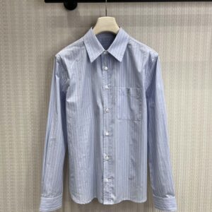 생로랑 Saint Laurent 스트라이프 코튼 셔츠 블루