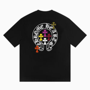 [M~XL]크롬하츠 멀티컬러 십자가 프린팅 반팔 티셔츠 블랙
