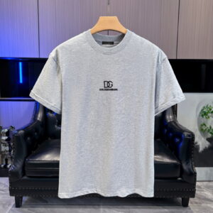 [S~XL]돌체앤가바나 심플 로고 자수 반팔 티셔츠 그레이