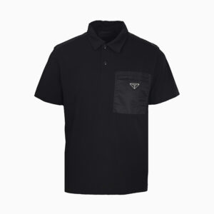 [S~XL]프라다 삼각로고 나일론 포켓 폴로 셔츠 블랙