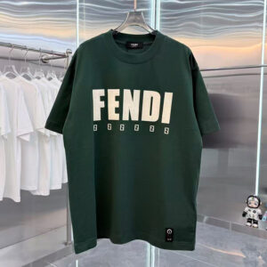 [S~2XL]펜디 로고 프린팅 코튼 티셔츠 그린