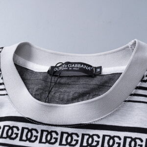 [M~3XL]돌체앤가바나 DG 로고 스트라이프 반팔티셔츠 & 반바지 화이트