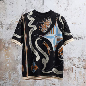 [S~XL]루이비통 모노그램 크라운 문양 패턴 니트 반팔 티셔츠