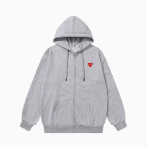 [S~XL]꼼데가르송 레드 하트 로고 후드 집업
