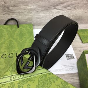 구찌 스퀘어 GG버클 벨트 블랙 4cm Gucci