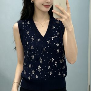 미우미우 캐시미어 베스트 1-1 Embroidered cashmere vest