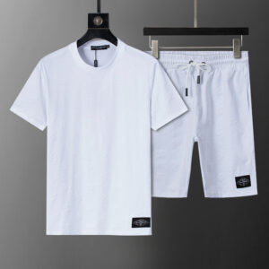 [M~3XL]돌체앤가바나 DG 올오버 반팔 티셔츠 & 반바지 세트 화이트