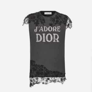 [S~L]디올 J'Adore Dior 탱크 탑 저지 블랙 레이스 553T12B4250_X8335