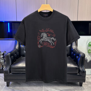 [S~XL]루이비통 홀스 로고 스크리블 자수 반팔 티셔츠 블랙
