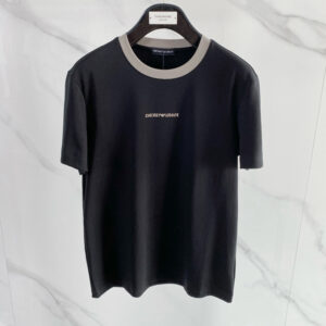 [M~3XL]아르마니 심플 자수 로고 반팔 티셔츠 블랙