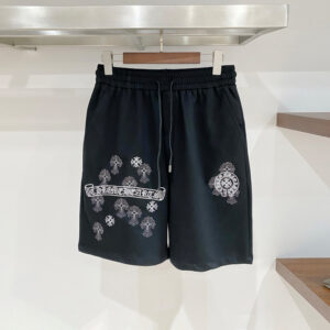 [M~3XL]크롬하츠 멀티 크로스 자수 로고 반바지 블랙
