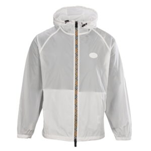 [S~XL]버버리 체커 테이프 나일론 후드 재킷 화이트 81229021