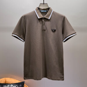 [M~3XL]프라다 스몰 삼각로고 반팔 폴로 티셔츠 브라운
