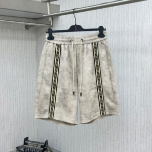 [M~3XL]펜디 FF 로고 라인 빈티지 워싱 반바지 화이트