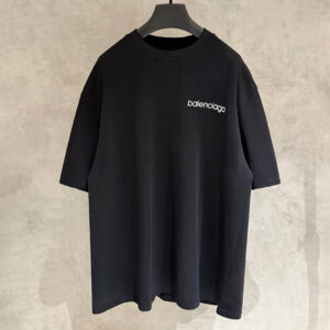 [S~XL]발렌시아가 디스트로이드 자수 로고 패치 티셔츠 블랙