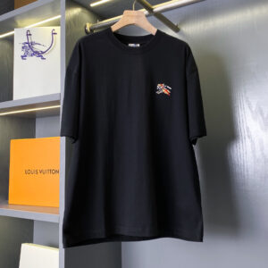 [S~2XL]버버리 미니 체크 픽셀 EKD 자수 반팔티셔츠 블랙