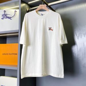 [S~2XL]버버리 미니 체크 픽셀 EKD 자수 반팔티셔츠 화이트