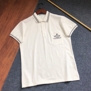[M~3XL]프라다 레터링 로고 자수 코튼 피케 폴로 셔츠 화이트