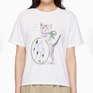 [S~XL]MM6 메종마르지엘라 화이트 캣 & 글리터 티셔츠 3color S52GC0313S23588