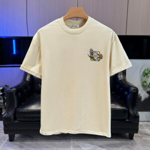 [S~XL]로에베 플라워 아나그램 자수 반팔 티셔츠 베이지