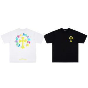 [S~XL]크롬하츠 멀티 컬러 레터링 십자가 티셔츠 2color