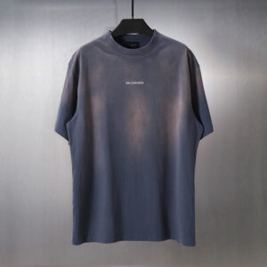 [S~XL]발렌시아가 로고 자수 빈티지 워싱 티셔츠 차콜