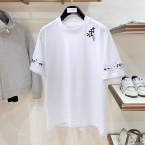 [M~3XL]크롬하츠 크로스 옷핀 빈티지 반팔 티셔츠 화이트