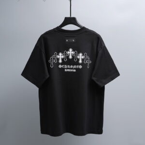 [S~2XL]크롬하츠 크로스 자수 그래픽 티셔츠 블랙