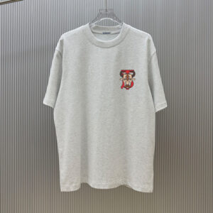 [M~4XL]버버리 물소 로고 프린트 반팔 티셔츠 멜란지